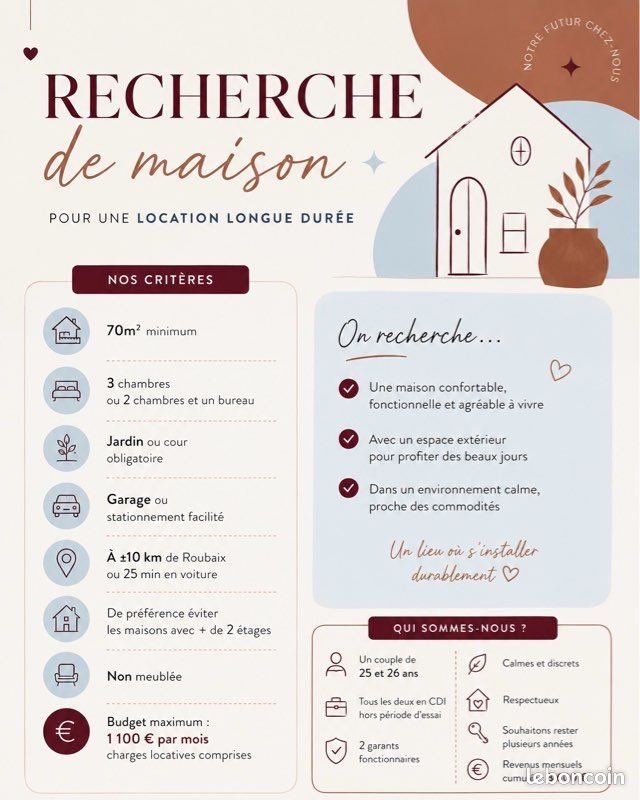 Maison à louer, 70m², Tourcoing