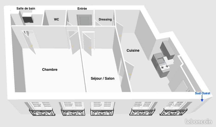 Appartement à louer, 51m², Saint-Etienne