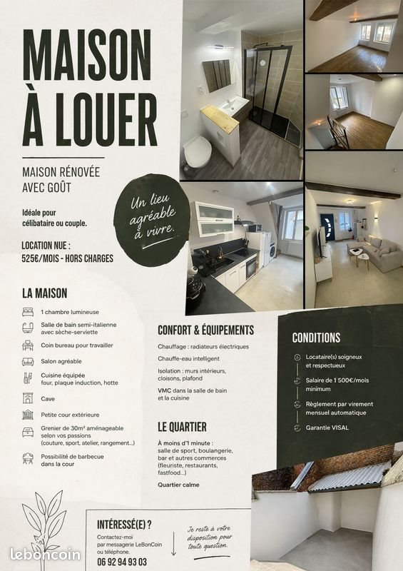 Maison à louer, 57m², Vervins
