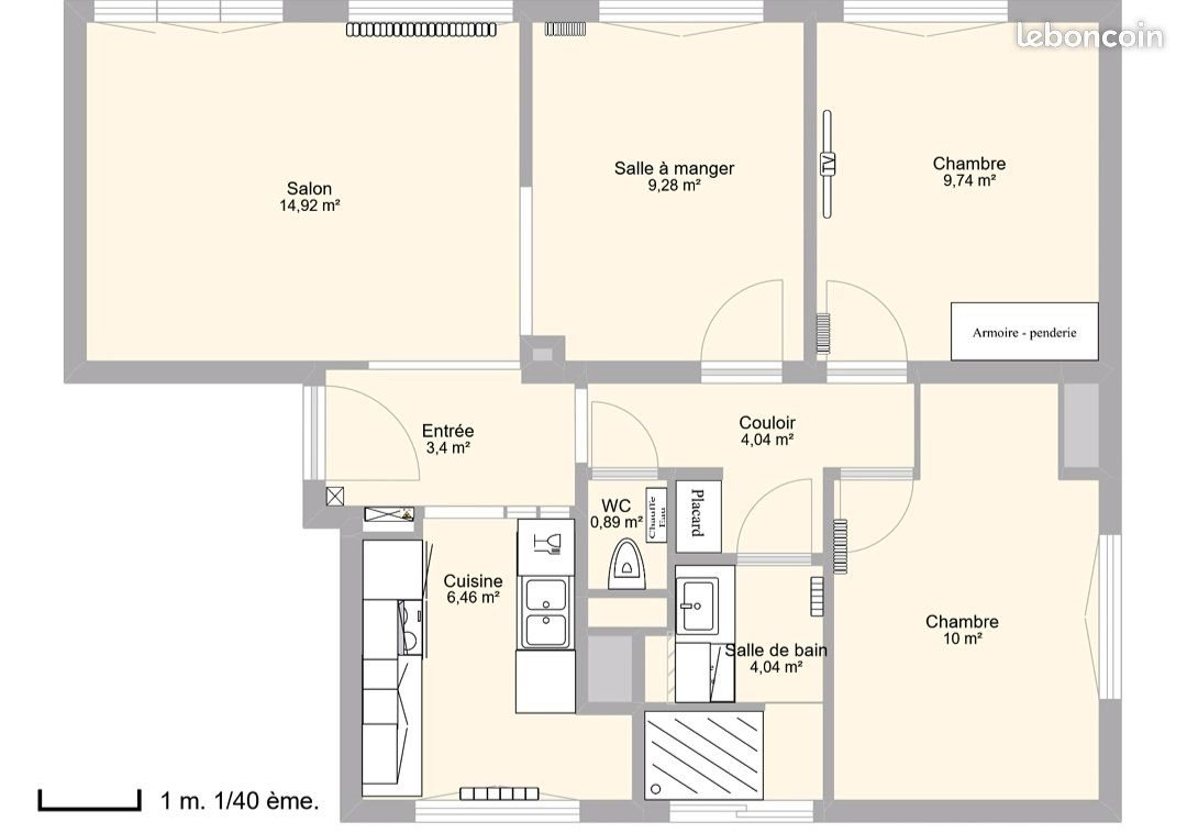 Appartement à louer, 63m², Caen