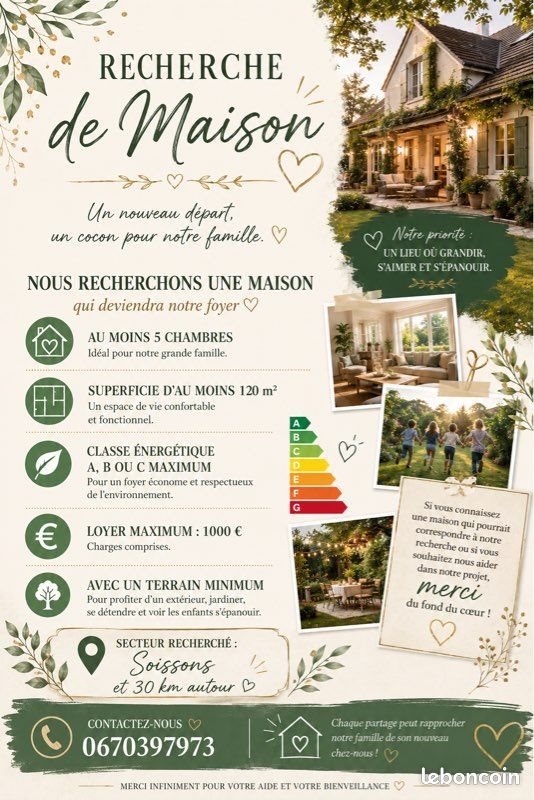 Maison à louer, 120m², Vauxbuin