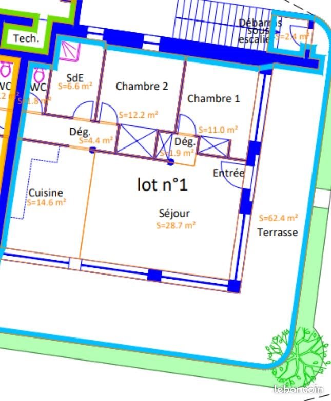Appartement à vendre, 75m², Saujon