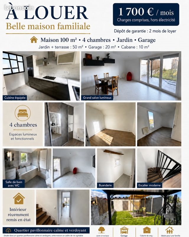 Maison à louer, 100m², Jouy-le-Moutier