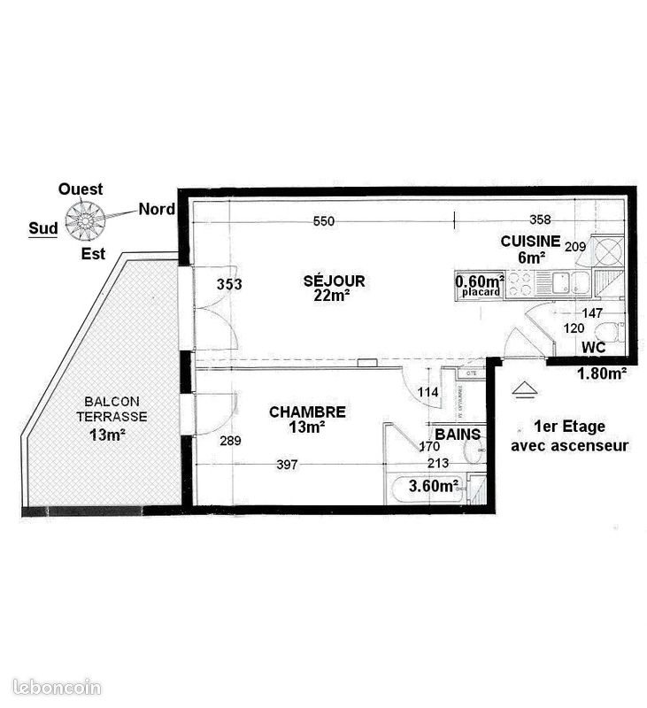 Appartement à louer, 47m², Saint-Nazaire