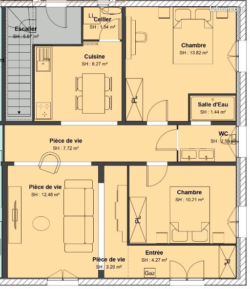 Appartement à vendre, 65m², Belin-Béliet