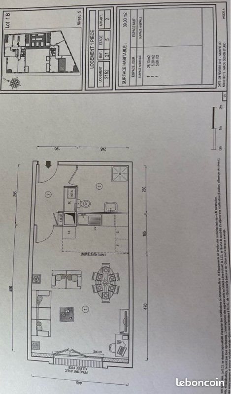 Appartement à louer, 39m², Massy