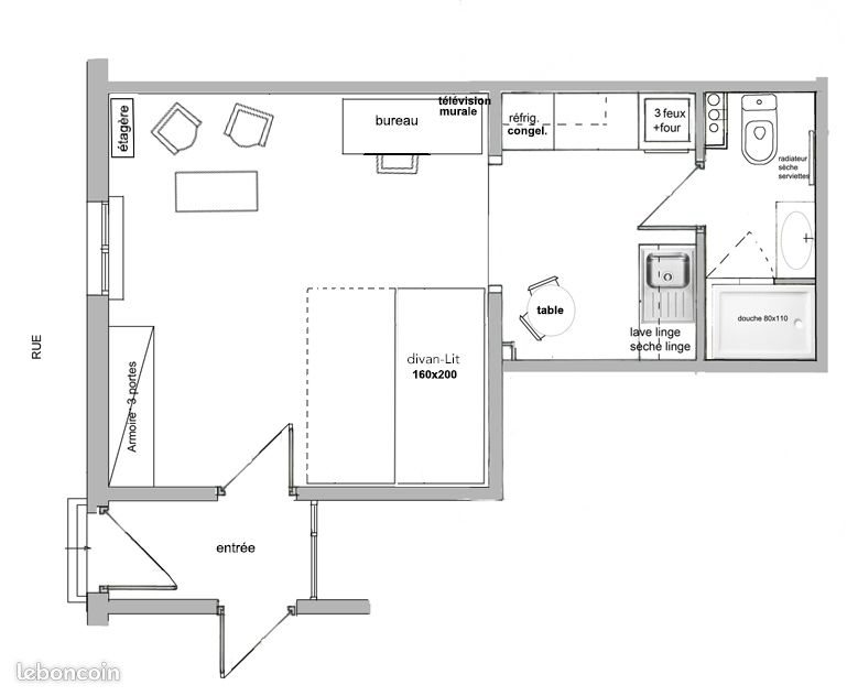 Appartement à louer, 26m², Bordeaux