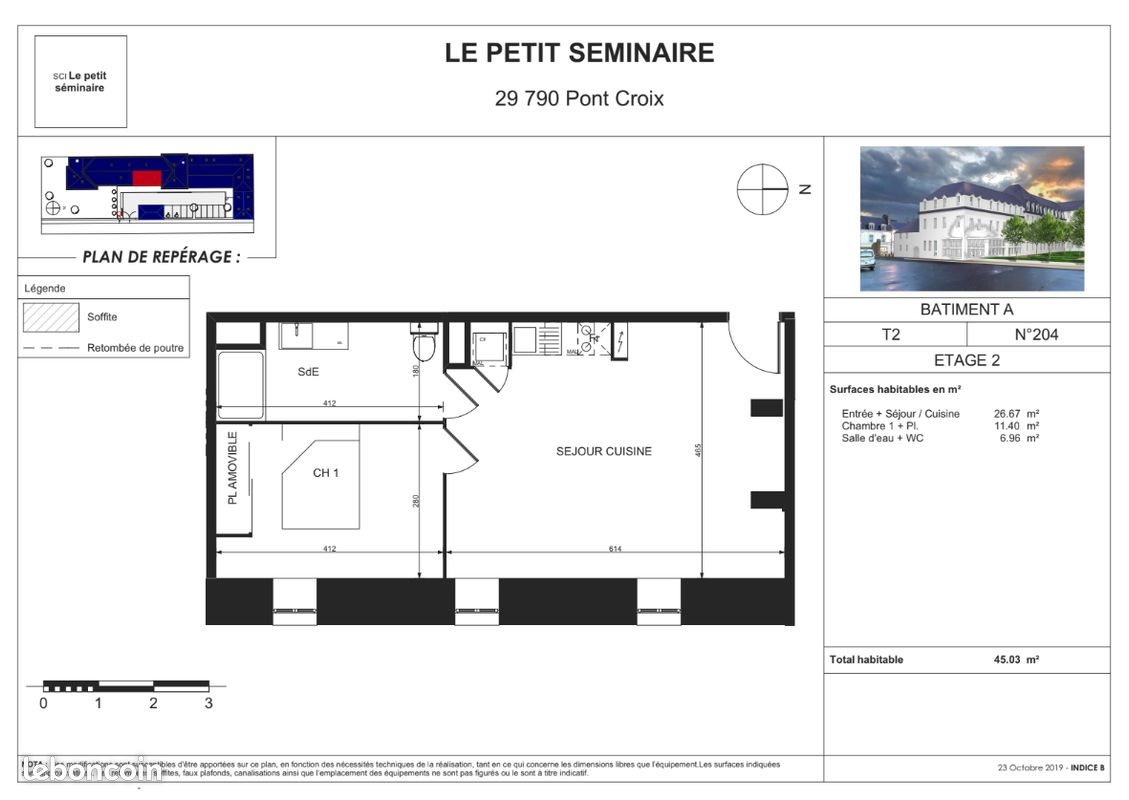 Appartement à louer, 45m², Pont-Croix