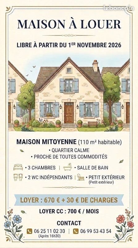 Maison à louer, 110m², Sainte-Sigolène