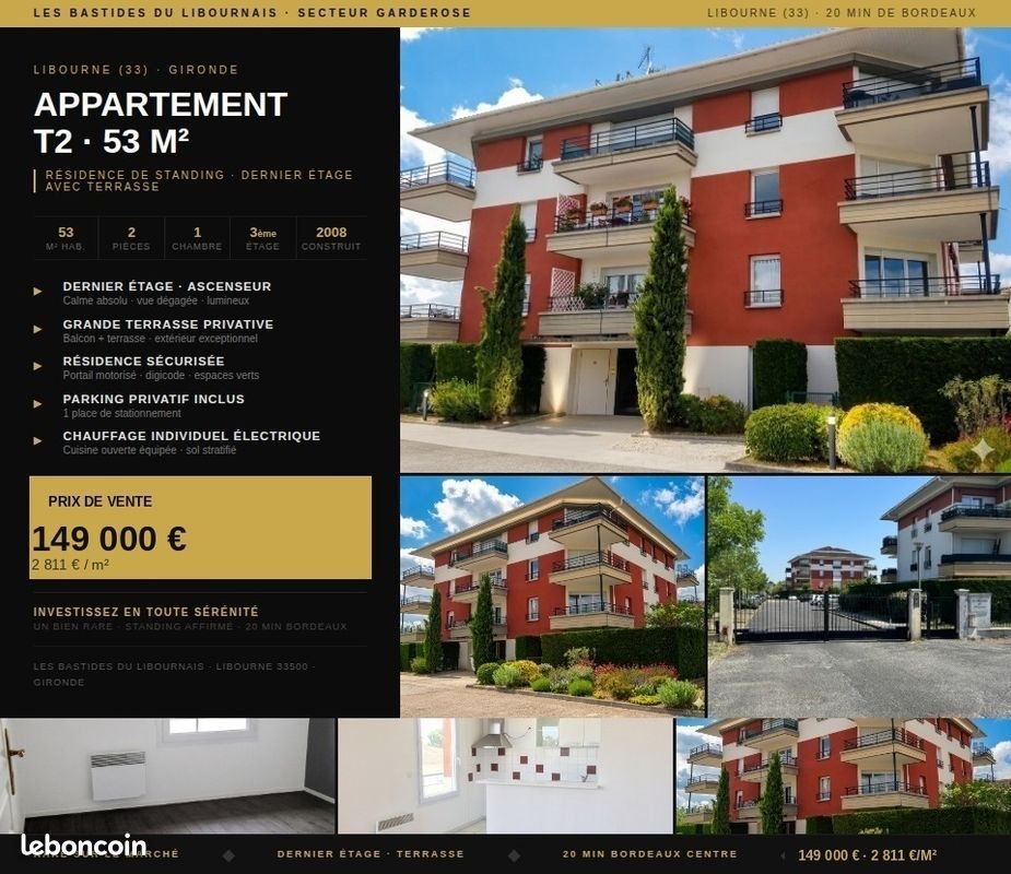 Appartement à vendre, 53m², Libourne