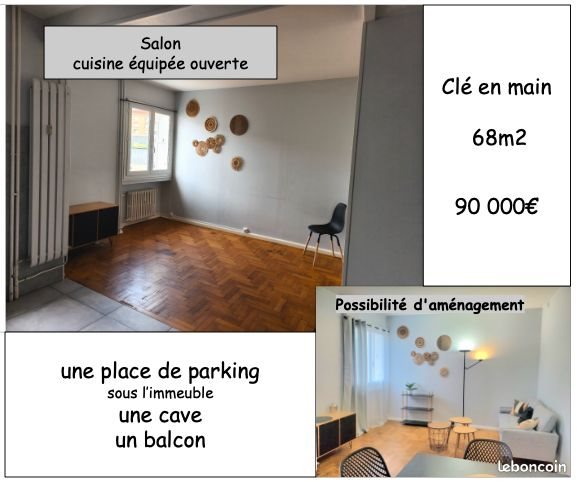 Appartement à vendre, 68m², Saint-Étienne
