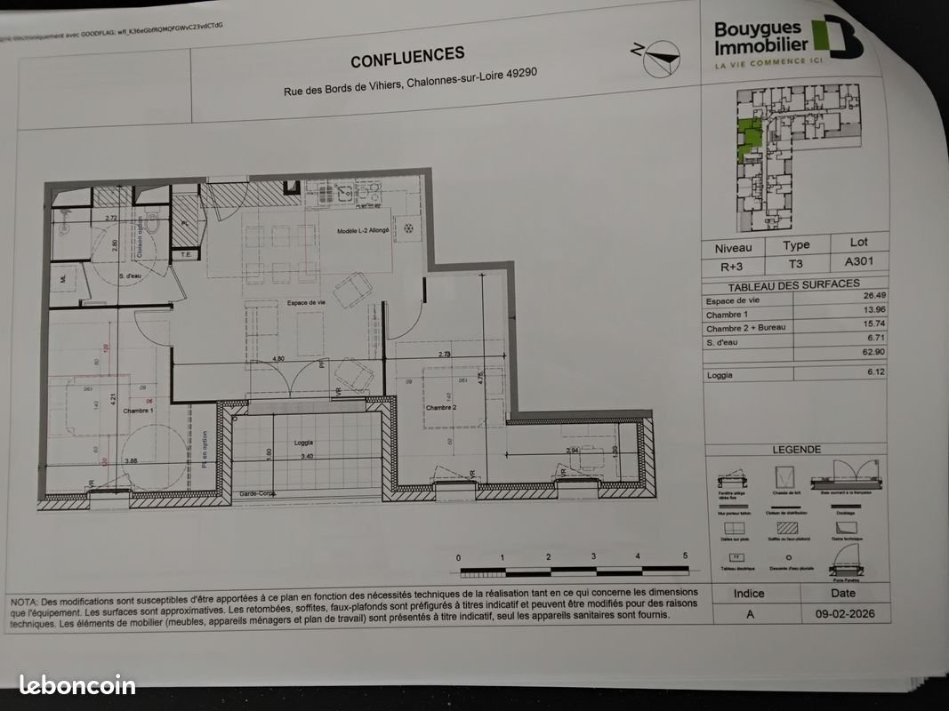 Appartement à louer, 62m², Chalonnes-sur-Loire
