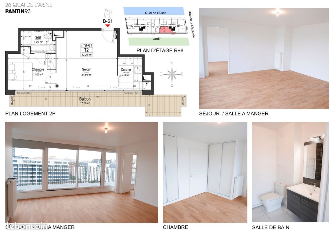 Appartement à louer, 42m², Pantin
