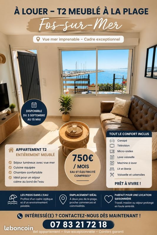 Appartement à louer, 35m², Fos-sur-Mer