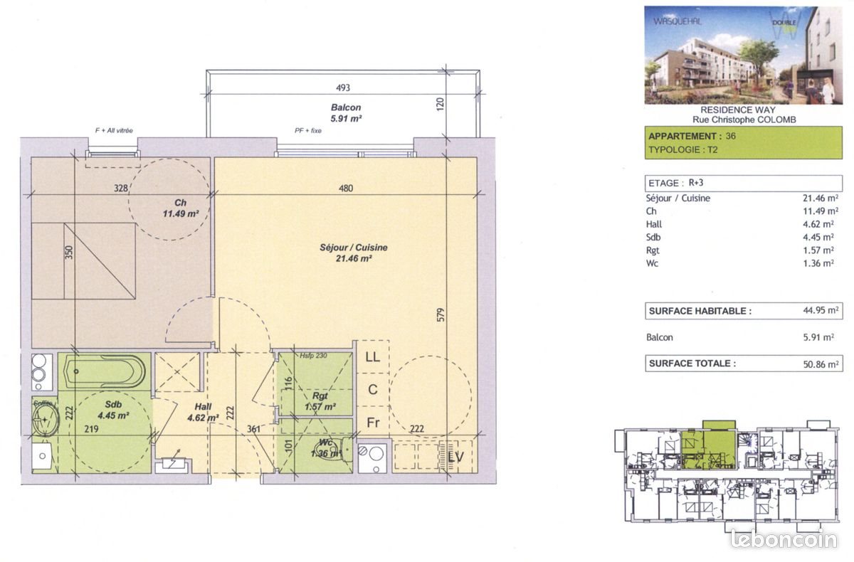 Appartement à vendre, 45m², Wasquehal