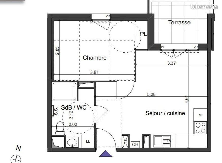 Appartement à louer, 38m², Marseille 10ème
