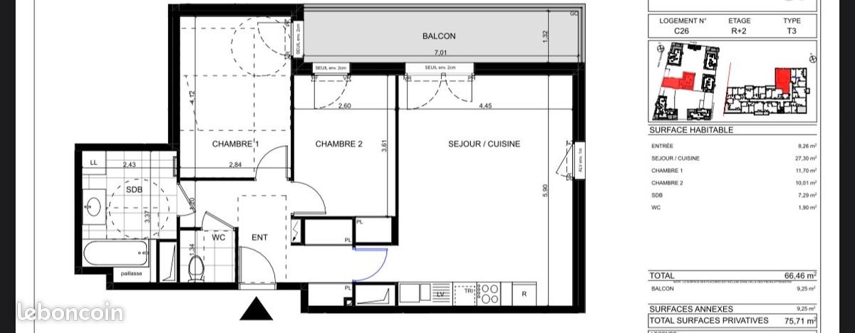 Appartement à louer, 70m², Rueil-Malmaison