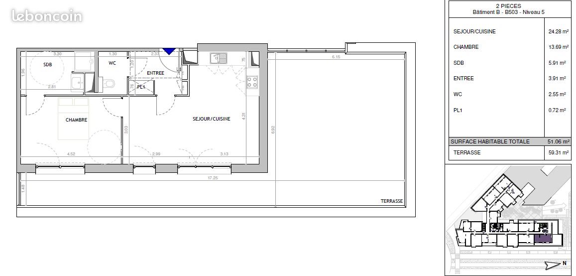Appartement à louer, 51m², Amiens
