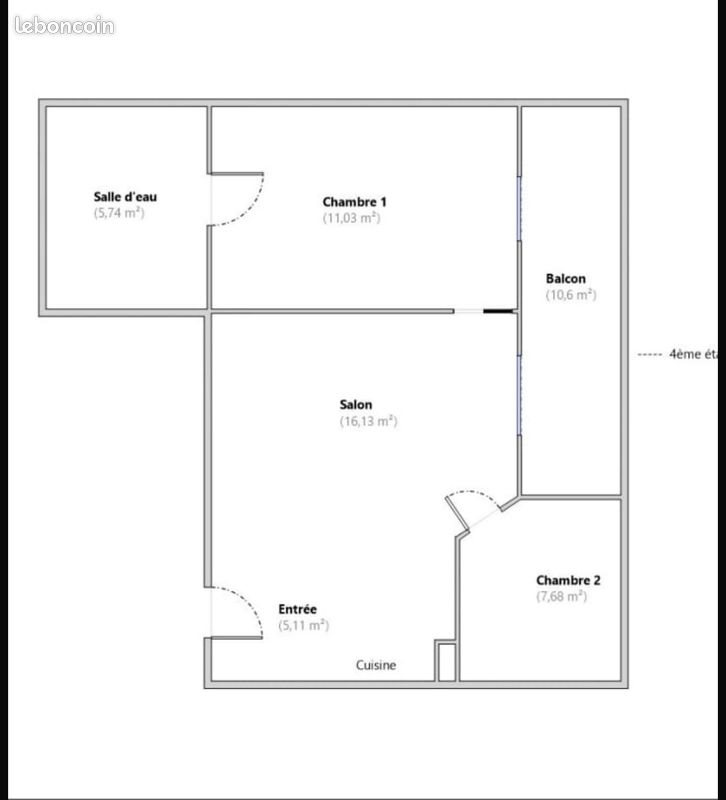 Appartement à louer, 46m², Cergy