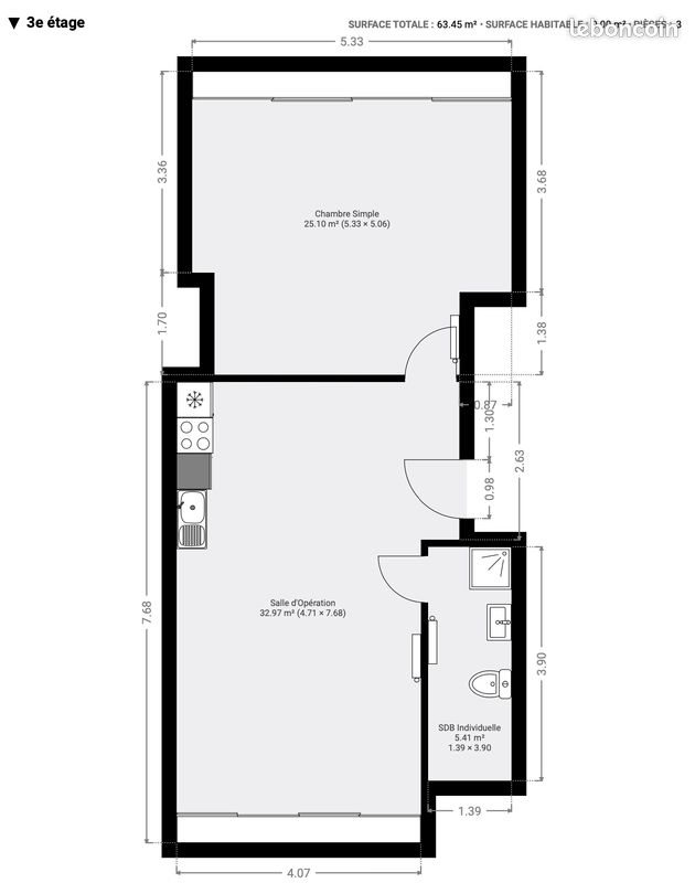 Appartement à louer, 37m², Arras