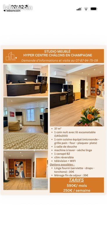 Appartement à louer, 37m², Châlons-en-Champagne