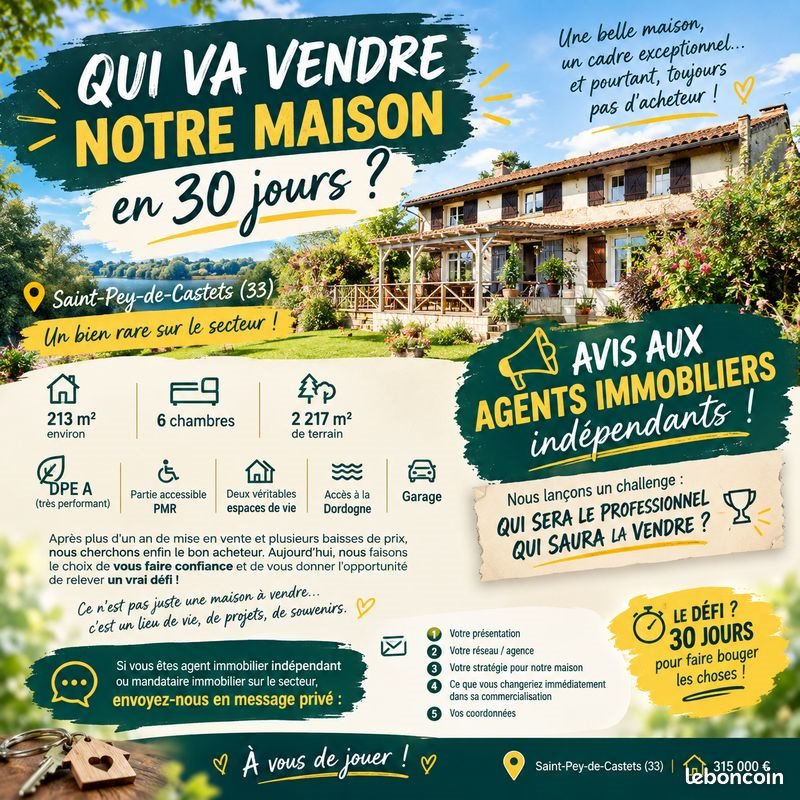 Maison à vendre, 213m², Saint-Pey-de-Castets