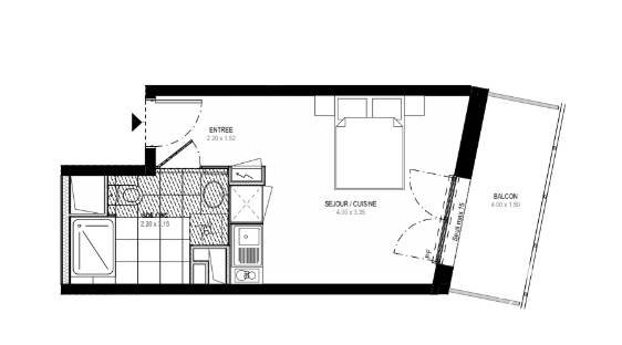 Appartement à louer, 25m², Saint-Nazaire