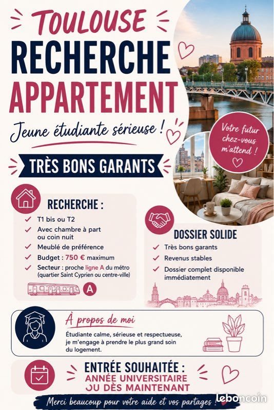 Appartement à louer, 25m², Toulouse