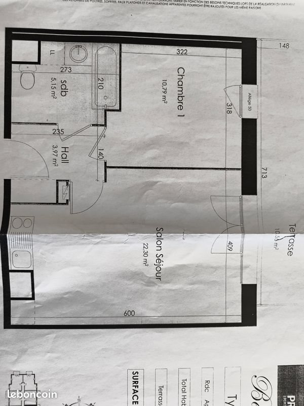 Appartement à louer, 43m², Courchelettes