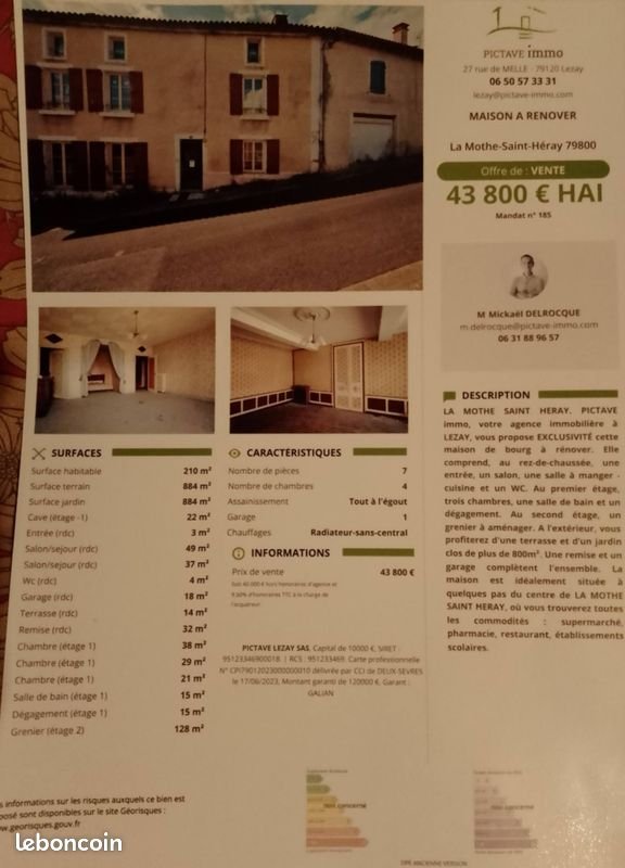Maison à vendre, 200m², La Mothe-Saint-Héray