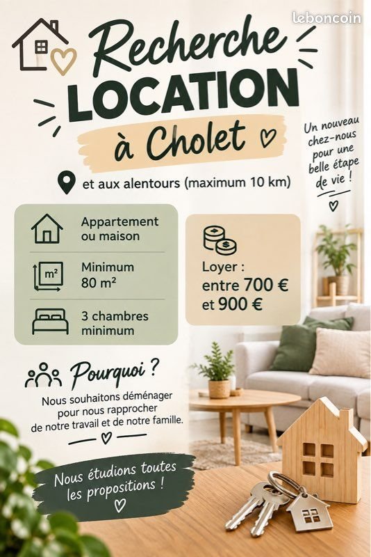 Maison à louer, 80m², Cholet