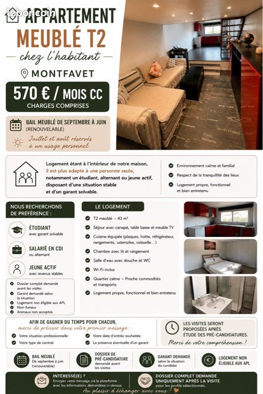 Appartement à louer, 43m², Avignon