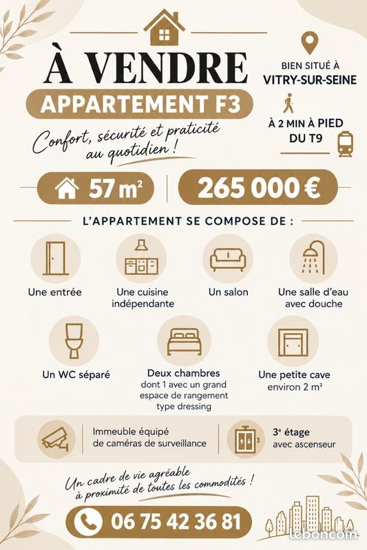 Appartement à vendre, 57m², Vitry-sur-Seine