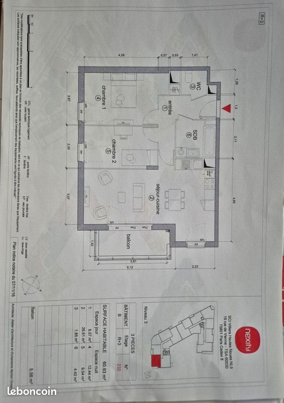Appartement à louer, 60m², Villiers-sur-Marne