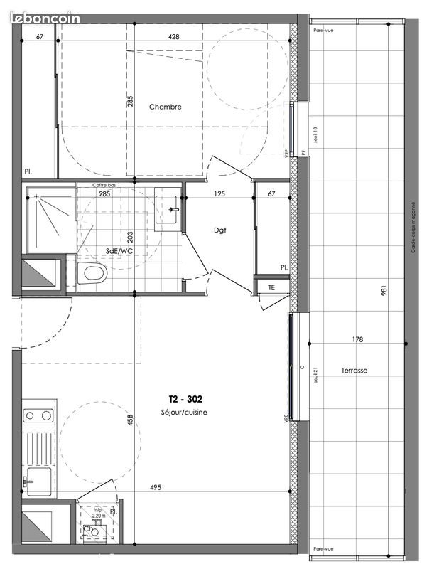 Appartement à louer, 45m², Le Rheu