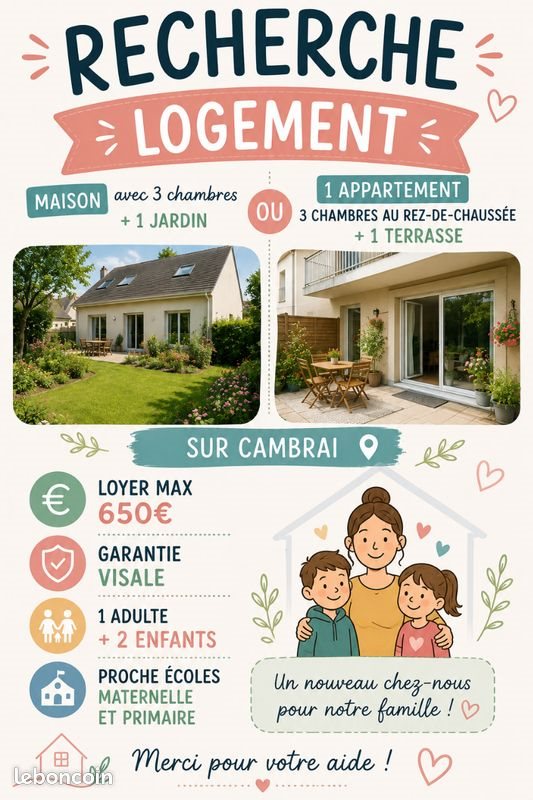 Maison à louer, 80m², Cambrai