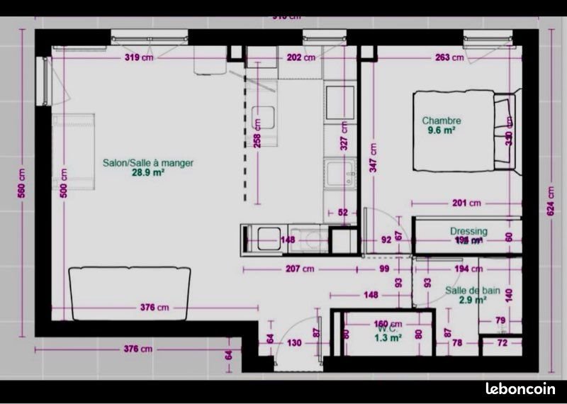 Appartement à louer, 40m², Poitiers