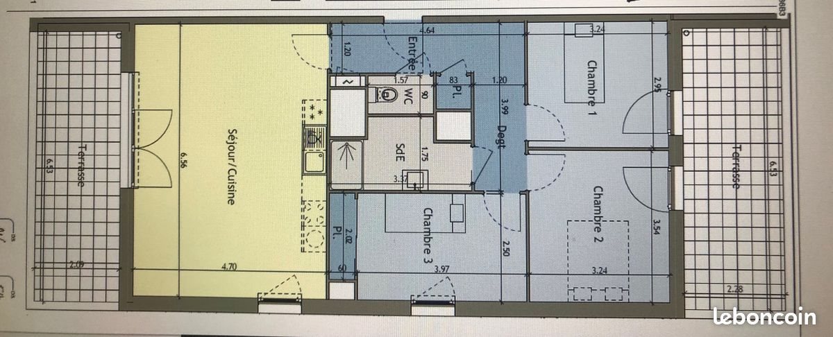 Appartement à louer, 79m², Amiens