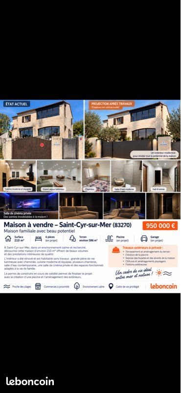 Maison à vendre, 300m², Saint-Cyr-sur-Mer