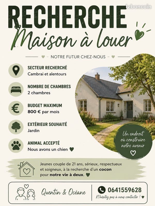 Maison à louer, 70m², Cambrai
