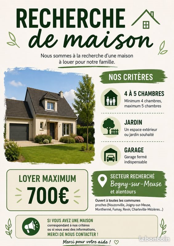Maison à louer, 150m², Bogny-sur-Meuse