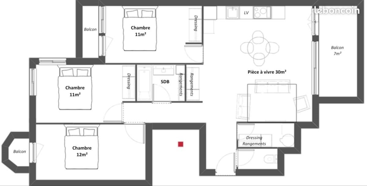 Appartement à louer, 73m², Aix-les-Bains