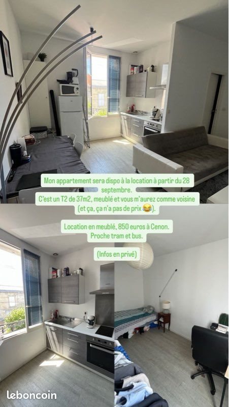 Appartement à louer, 37m², Cenon