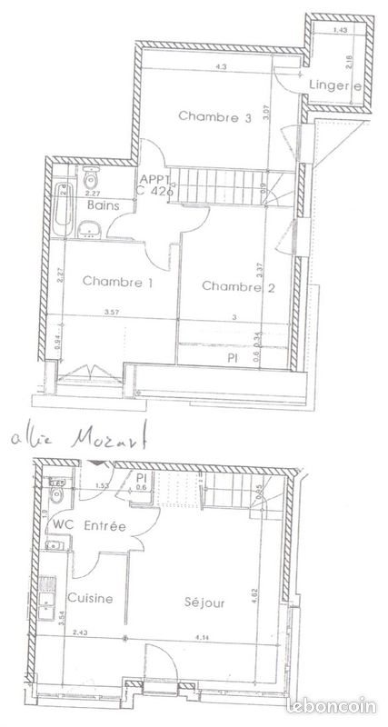 Appartement à louer, 80m², Rouen