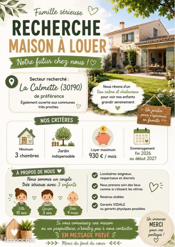 Maison à louer, 80m², La Calmette