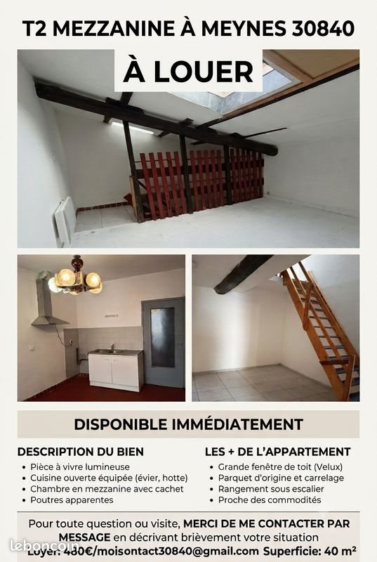 Appartement à louer, 40m², Meynes