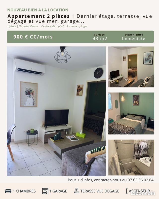 Appartement à louer, 36m², Hyères