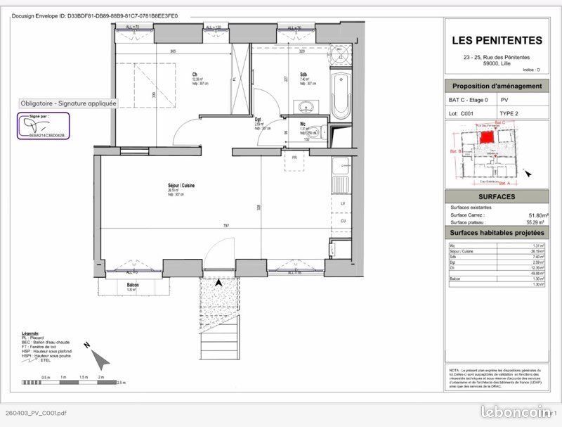 Appartement à louer, 50m², Lille