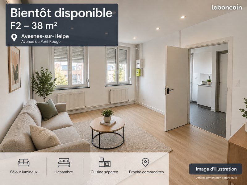 Appartement à louer, 38m², Avesnes-sur-Helpe