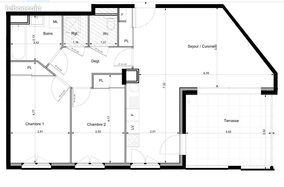 Appartement à louer, 66m², Genas